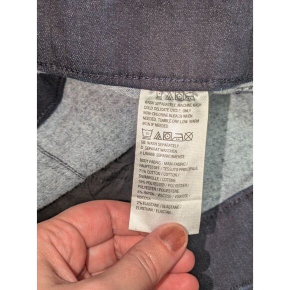 Denim & Co Jeans 16 Women's Blue Dark Wash Straight Leg Raw Hem Pull On Cozy - Picture 7 of 8